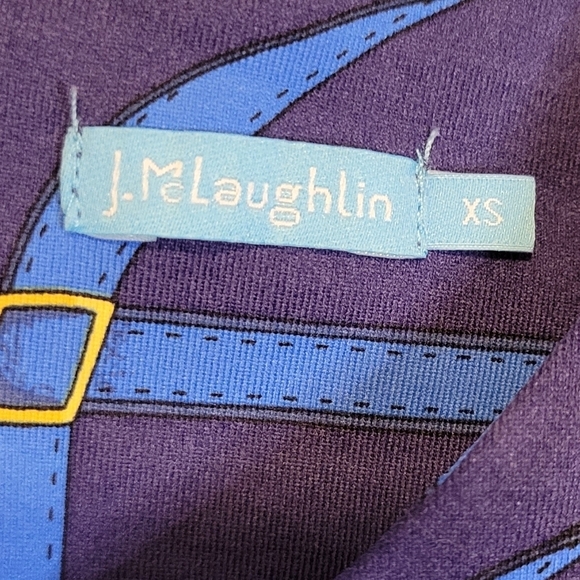 J. McLaughlin Catalina Cloth Horse Bit Equestrian Saddle Western Con Swing Dress - Picture 3 of 11